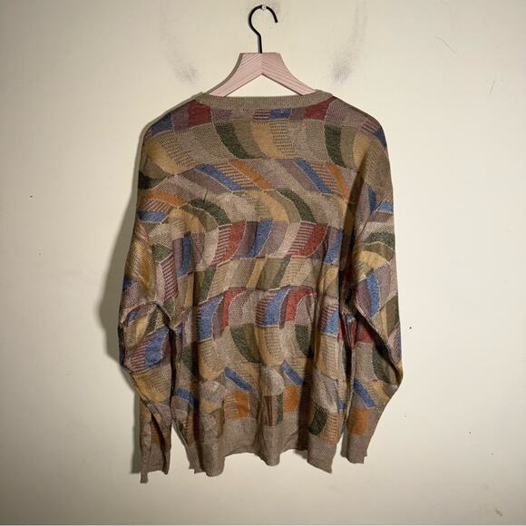 VNTG NORTHERN ISLES 80s pattern knit crewneck XL - Picture 4 of 4